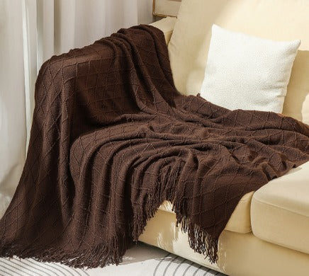 MOLLY- Tunn filt med fransar och mönster