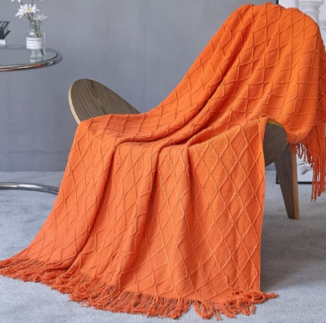 MOLLY- Tunn filt med fransar och mönster